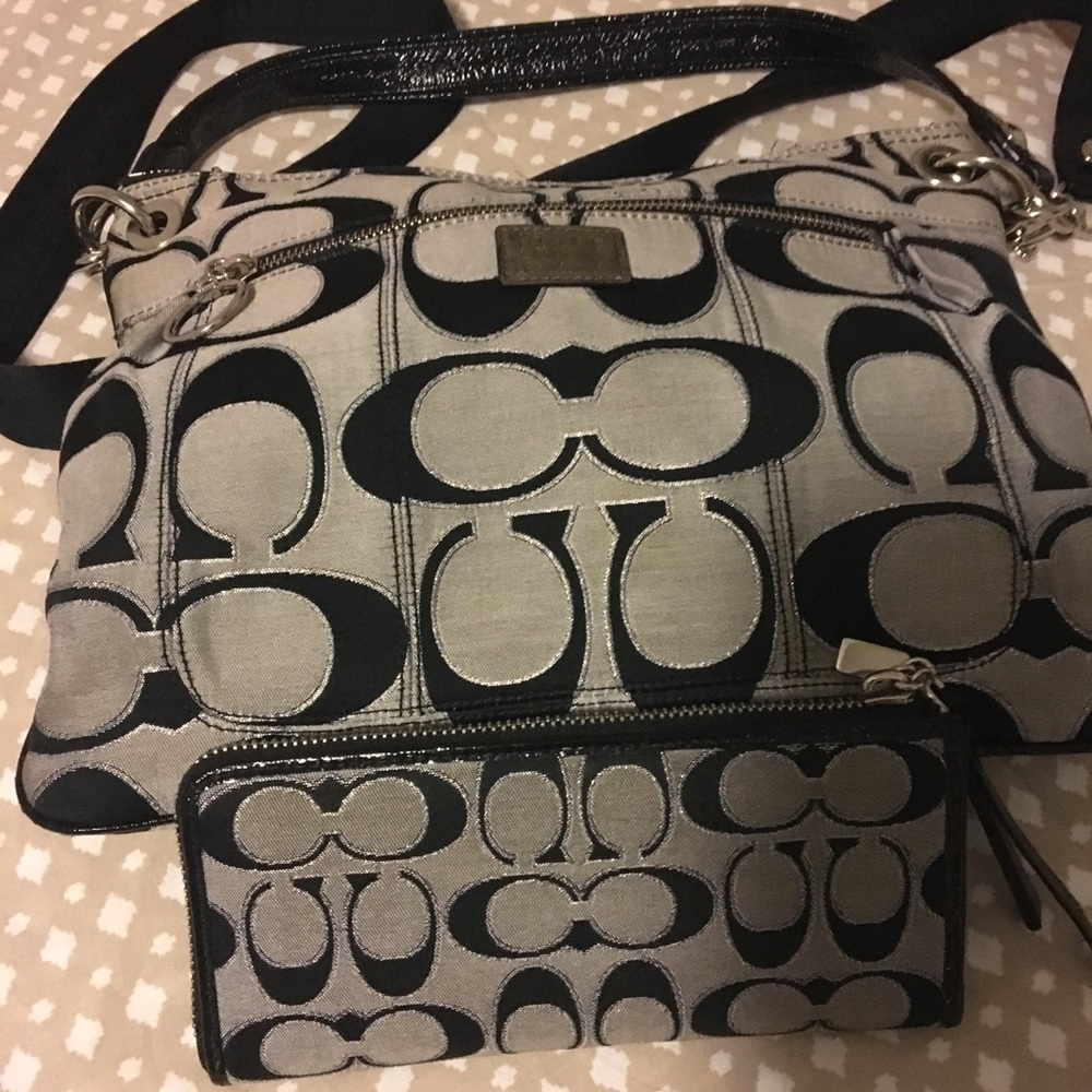 Authentic Coach Sling and matching Wallet